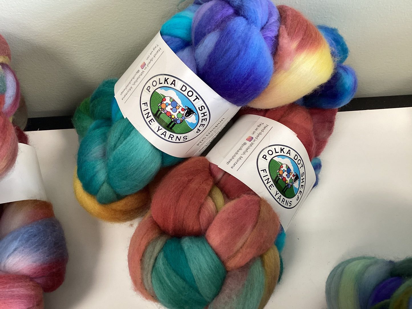 Polka Dot Sheep Unspun Roving