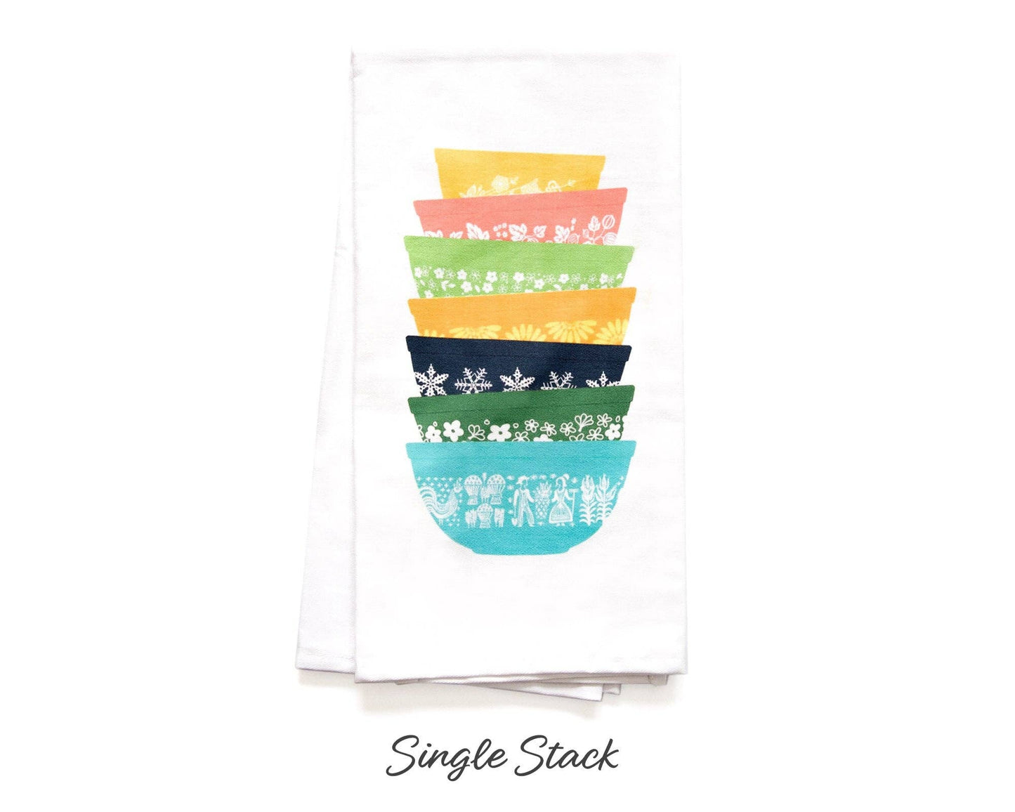 Vintage Bowl Retro Kitchen Cotton Tea Towels
