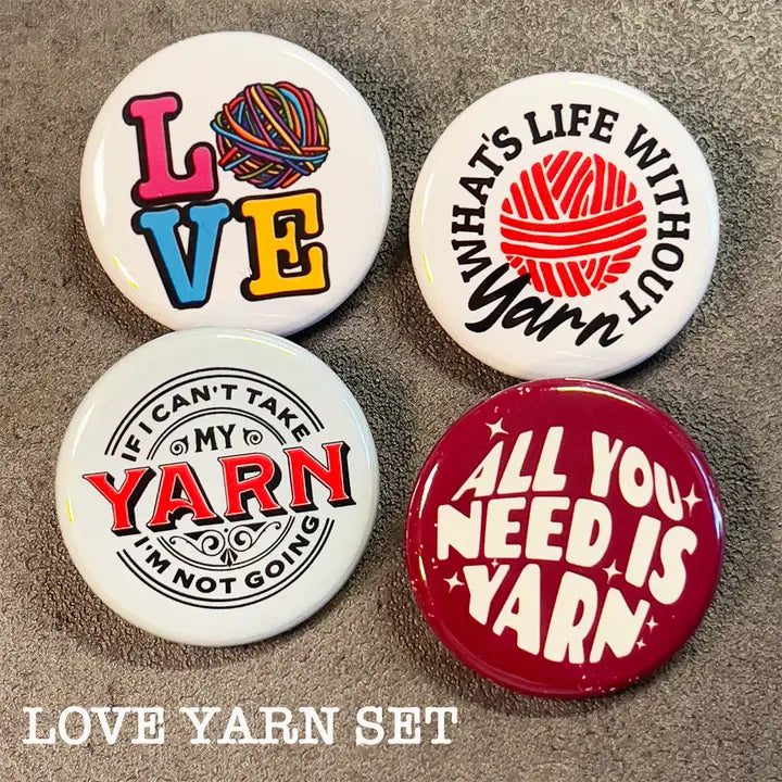 Love Yarn Button Pins