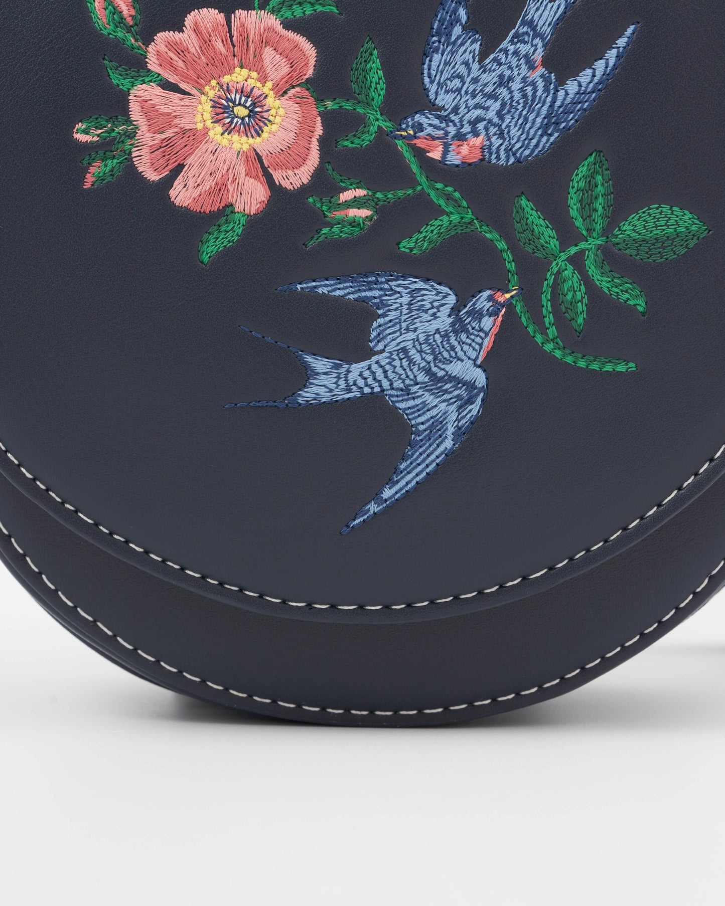 Swooping Swallows Navy Mini Saddle Purse -Fable