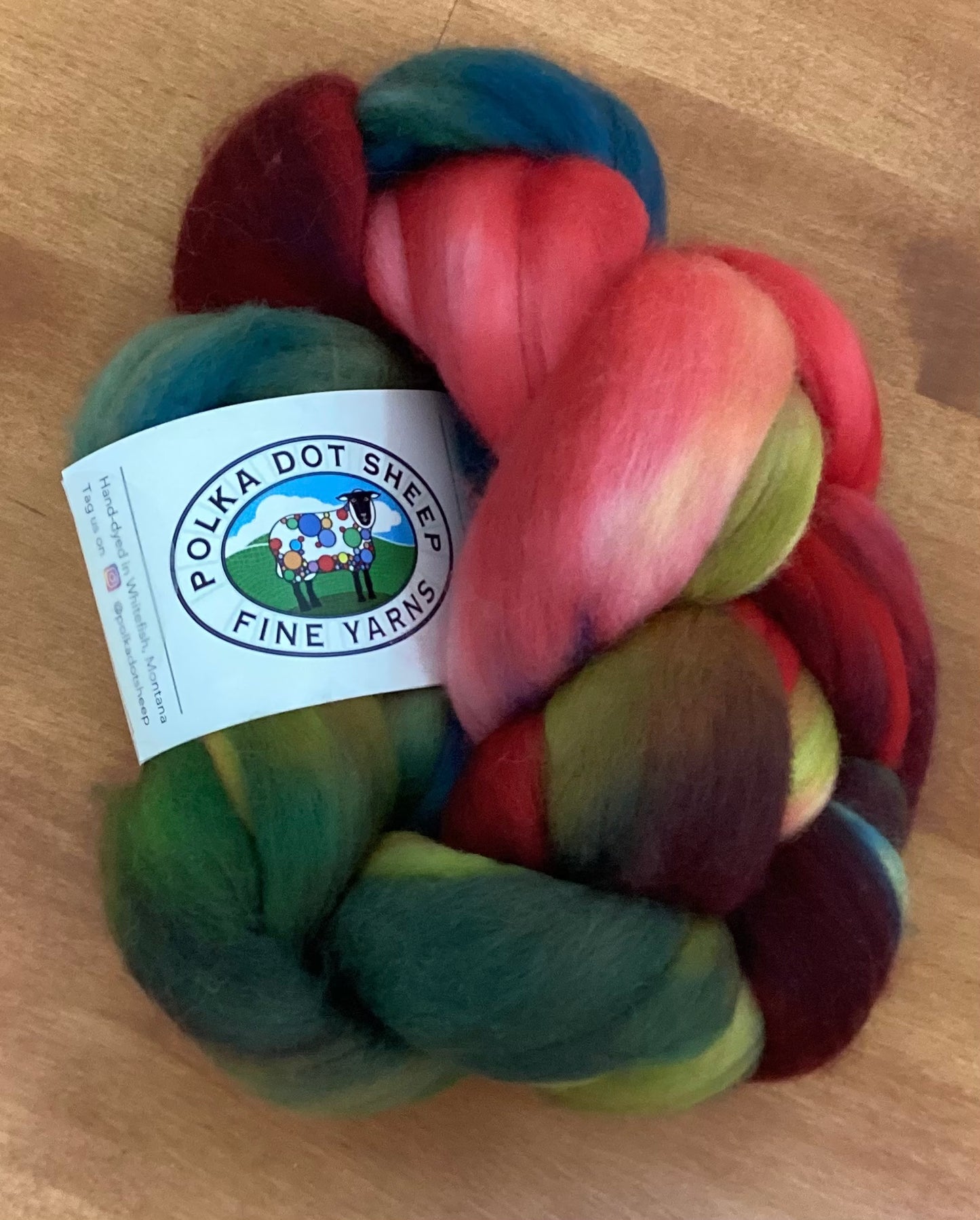 Polka Dot Sheep Unspun Roving