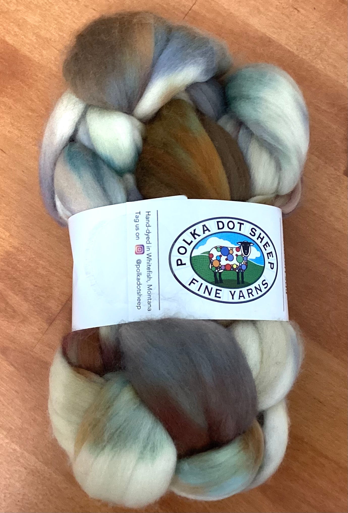 Polka Dot Sheep Unspun Roving