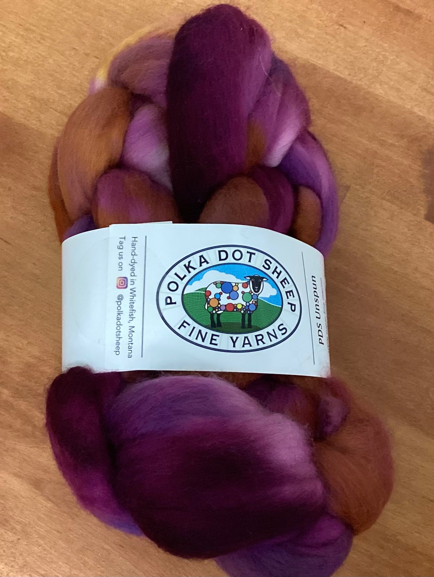 Polka Dot Sheep Unspun Roving