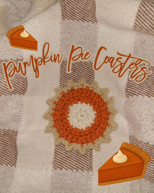 Crochet Pumpkin Pie Coaster Set