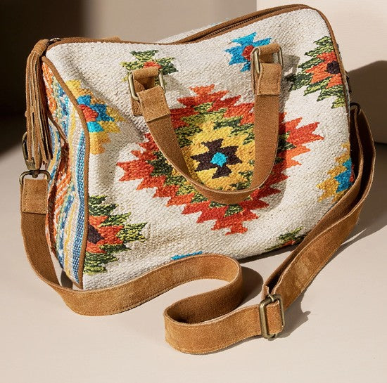 Woven Boston Bag