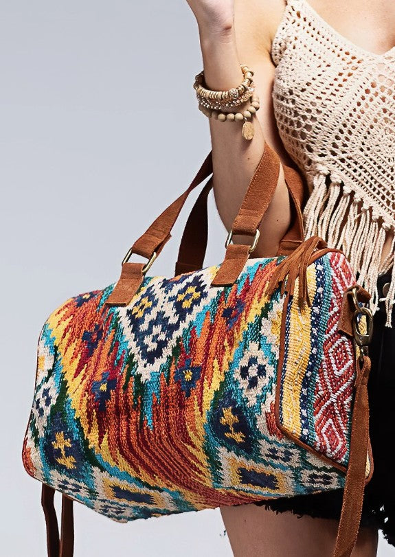 Woven Boston Bag