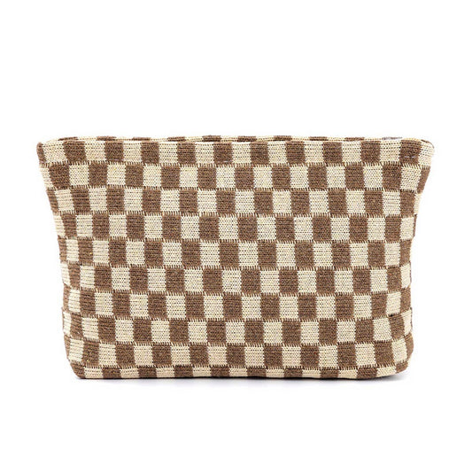 Knitted Checkerboard Pouch