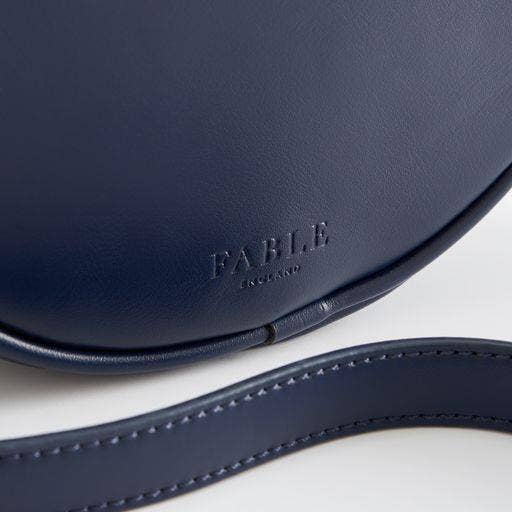 Chloe Embroidered Circle Purse - Navy - Fable