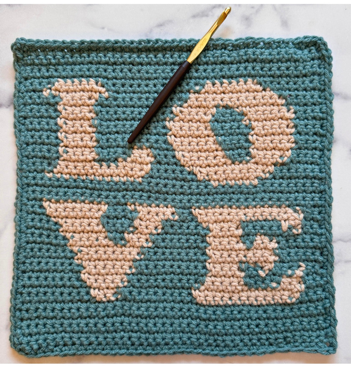 Crochet Amour Sampler ~ November - LOVE Square
