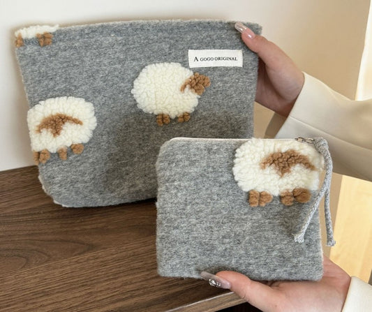 Plush Sheep Zipper Pouches
