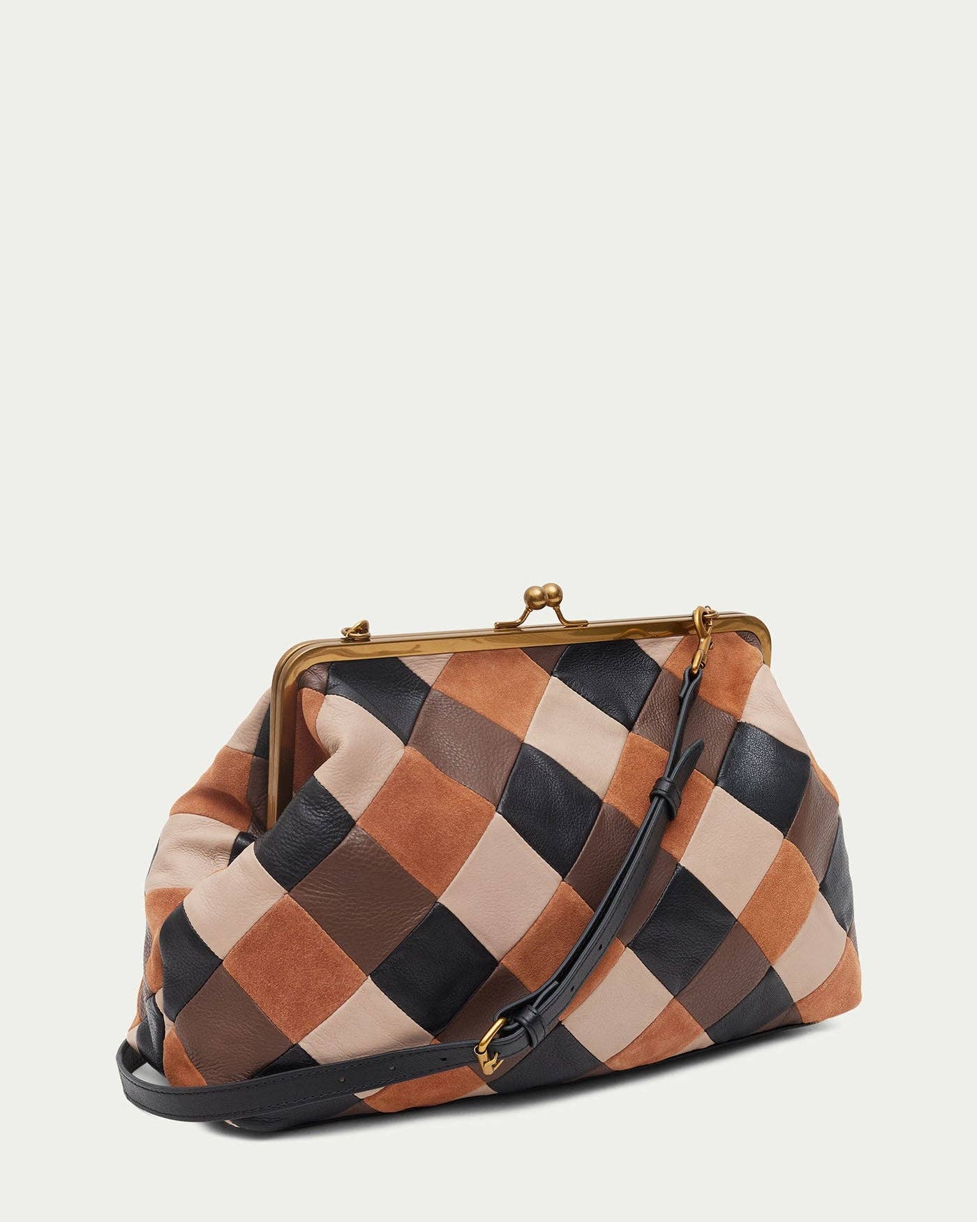 Grace Oversized Suede Clutch w/ Strap