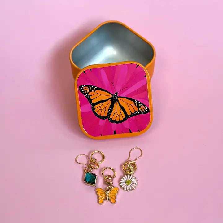 Lemonwood Stitch Markers and Matching Tin