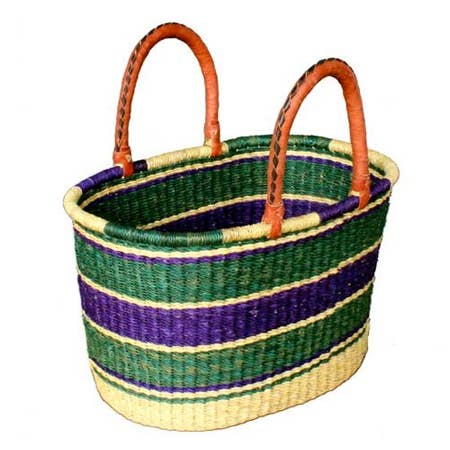 African Bolga Baskets: Large Oval Basket