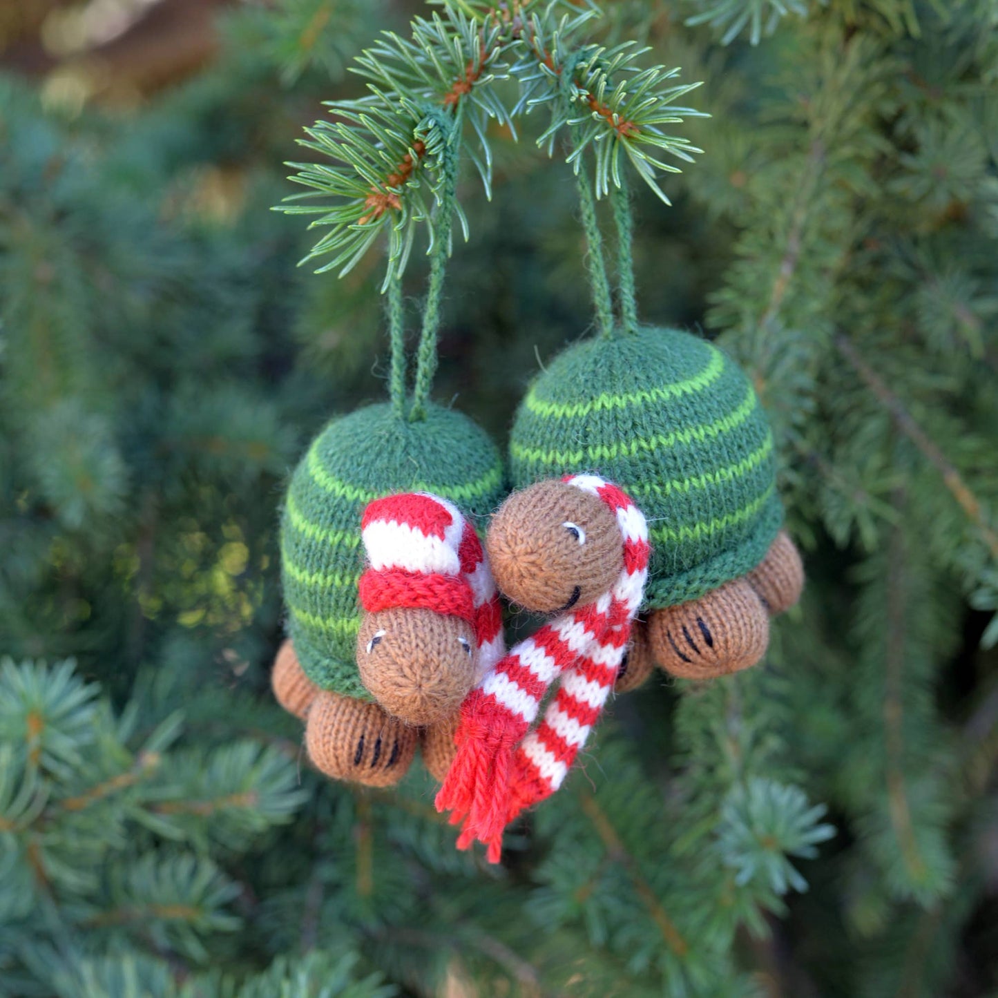 Handmade Knit Turtle Holiday Ornament - Fair Trade