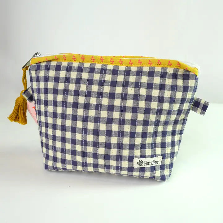 Quilted Cotton Zipper Pouch