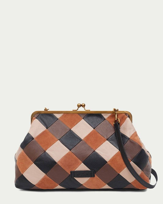 Grace Oversized Suede Clutch w/ Strap