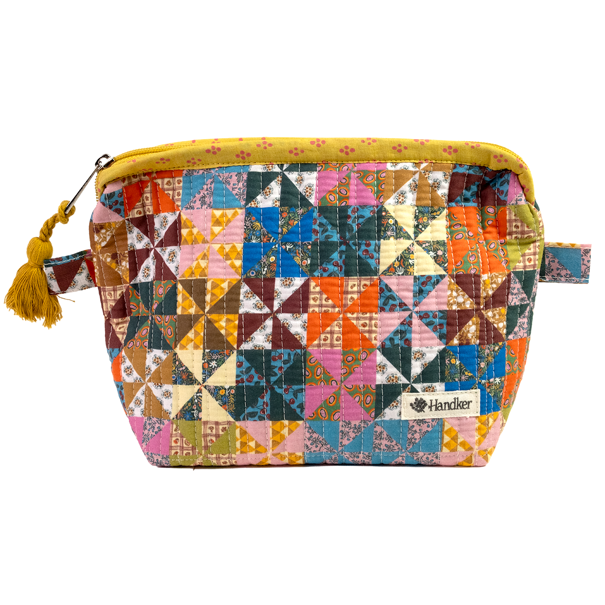 Quilted Cotton Zipper Pouch