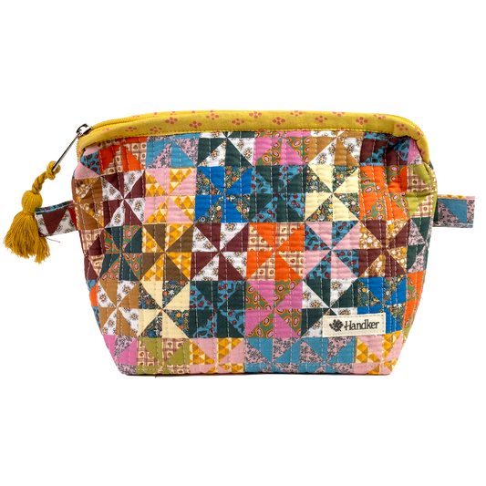 Quilted Cotton Zipper Pouch