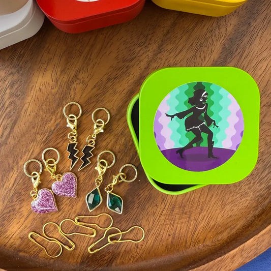 Lemonwood Stitch Markers and Matching Tin