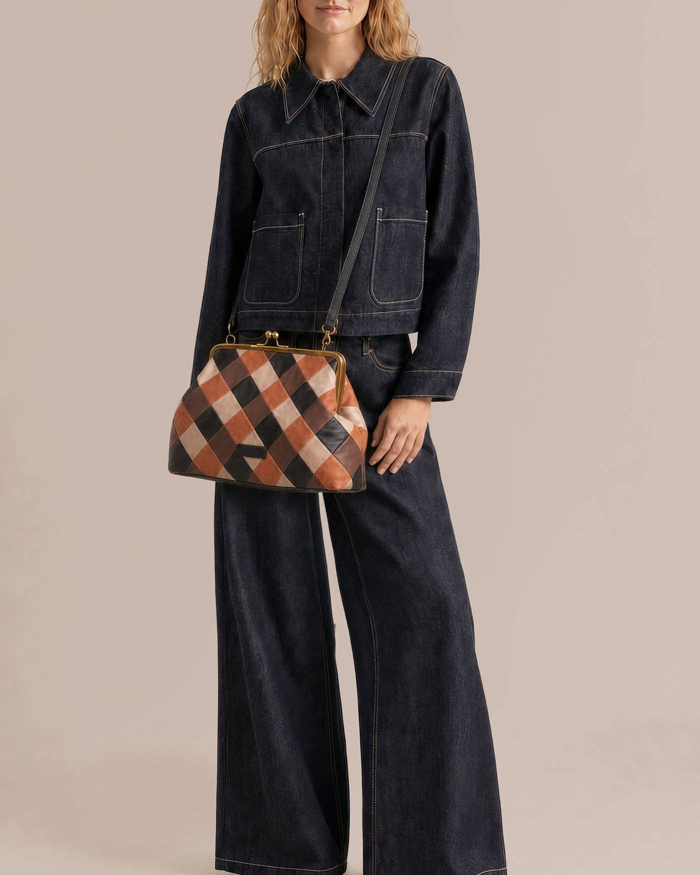 Grace Oversized Suede Clutch w/ Strap