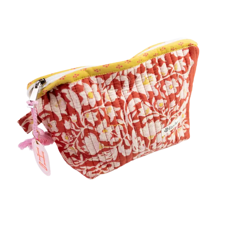 Quilted Cotton Zipper Pouch