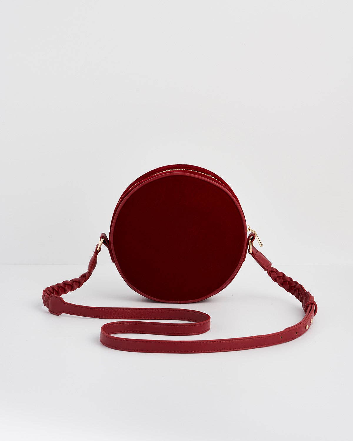 Star Gazing Rabbit Red Embroidered Circle Bag