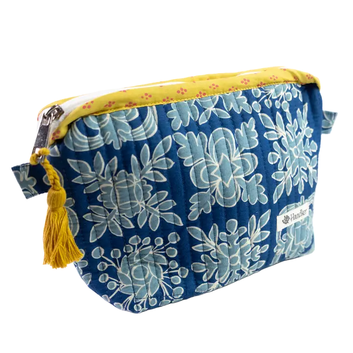 Quilted Cotton Zipper Pouch