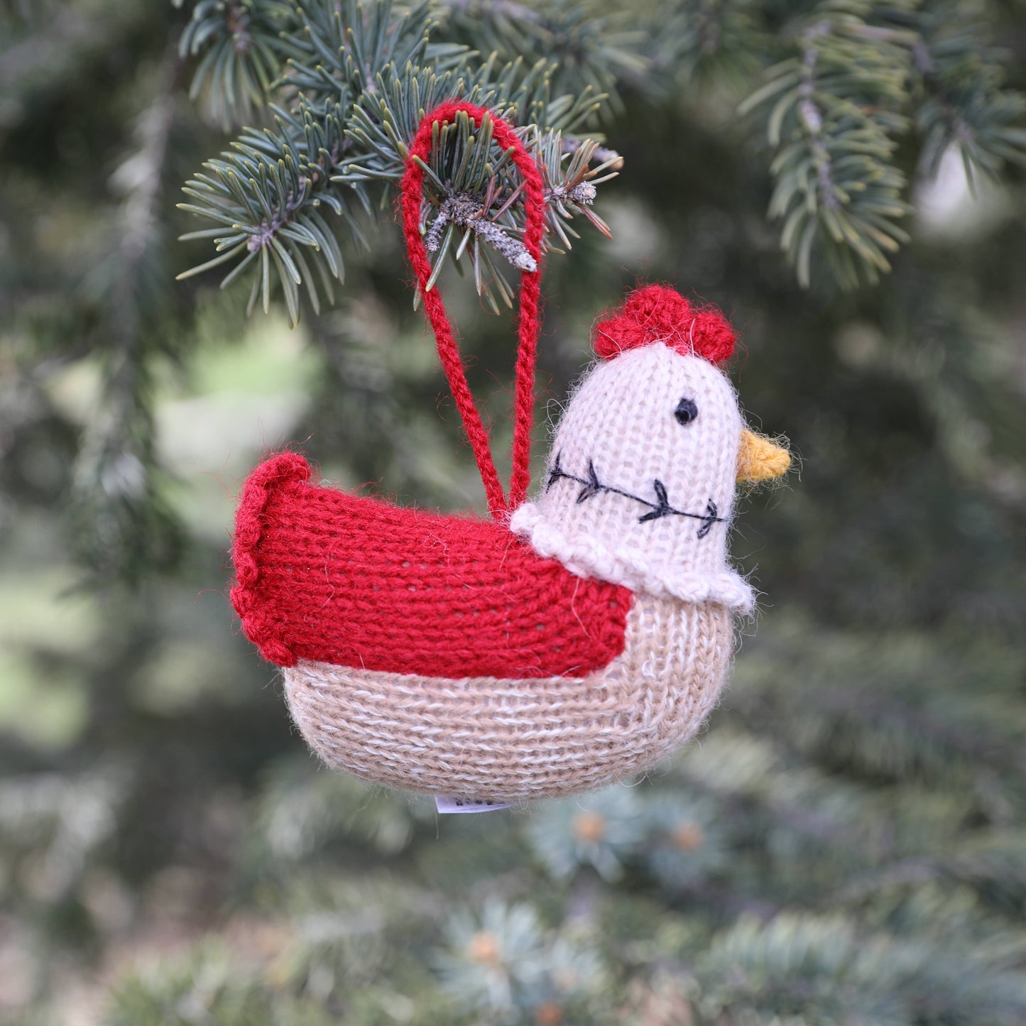 Handmade Knit Hen Holiday Ornaments - Fair Trade
