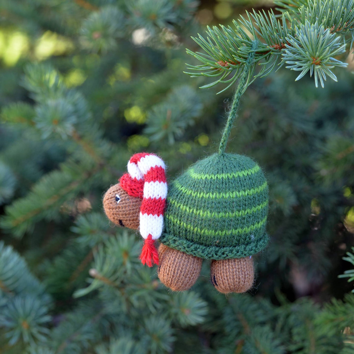 Handmade Knit Turtle Holiday Ornament - Fair Trade