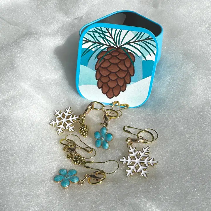 Lemonwood Stitch Markers and Matching Tin