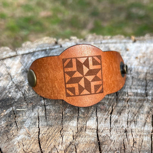 Leather Bandana Slide - Quilt Square