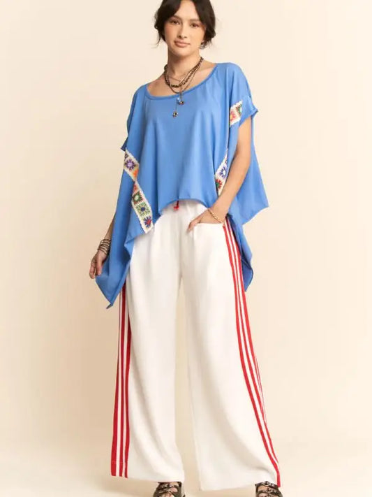 Crochet Trim Batwing Top (Plus Sized)