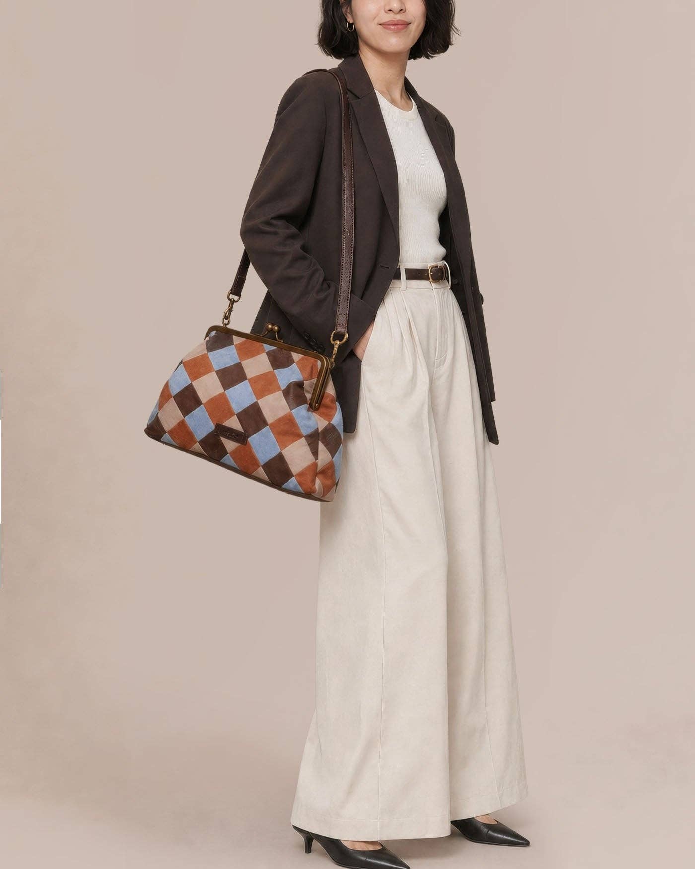 Grace Oversized Suede Clutch w/ Strap