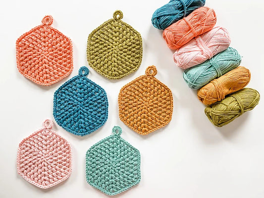 Hexi Puff Coaster Crochet