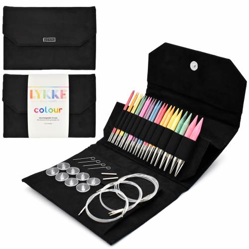 Lykke 5" Interchangeable Black Vegan Suede Needle Set