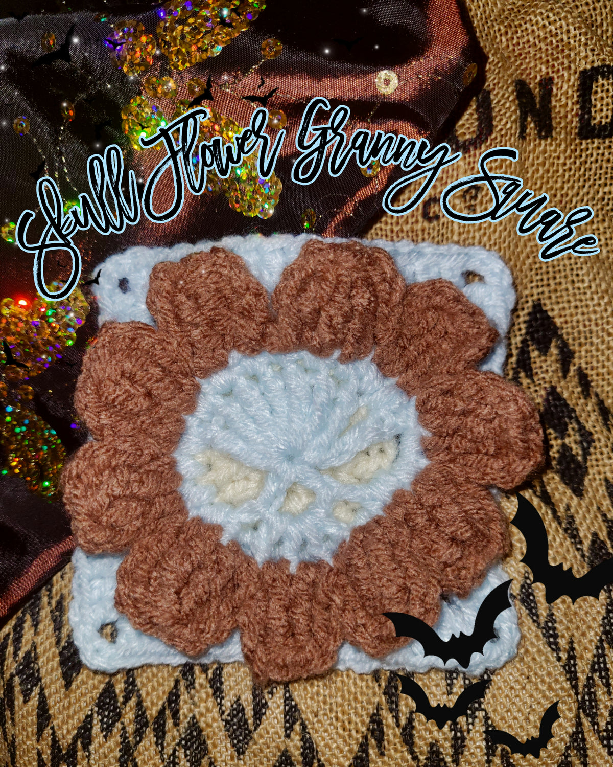 Skull Flower Granny Square