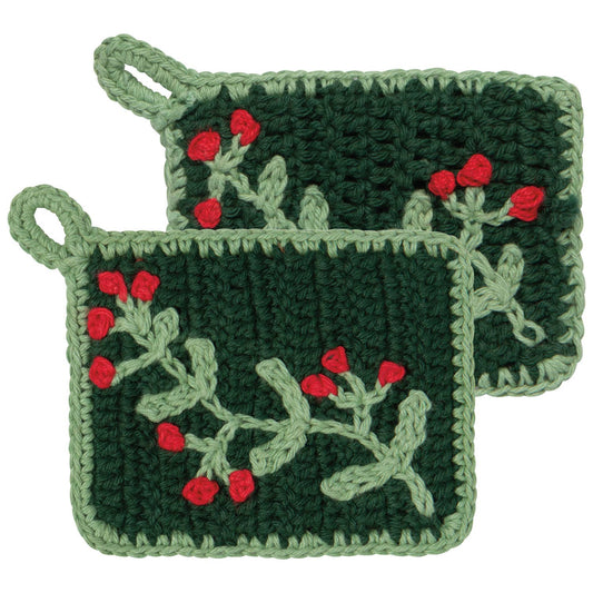 Winterberry Christmas Crochet Sponges Set of 2
