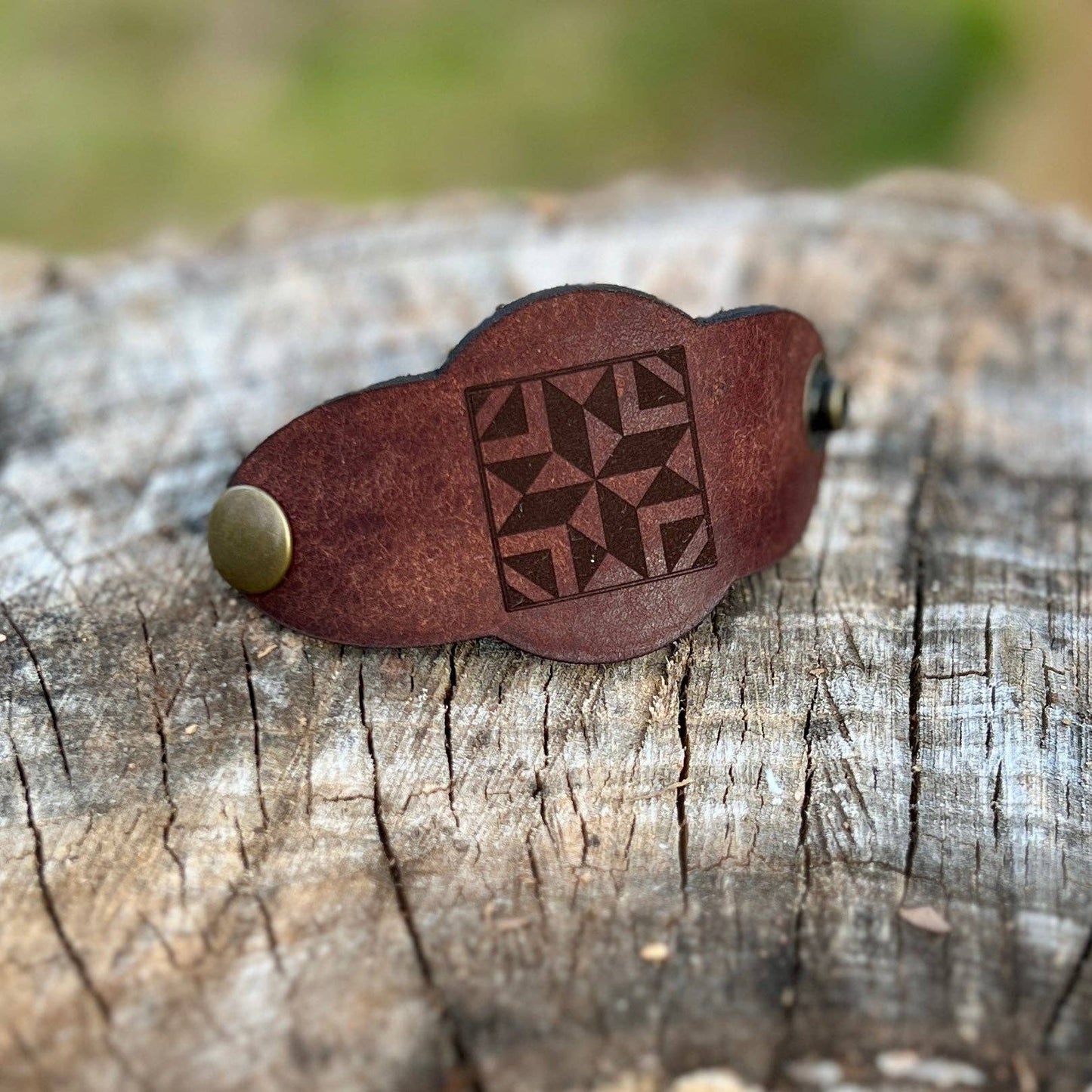 Leather Bandana Slide - Quilt Square