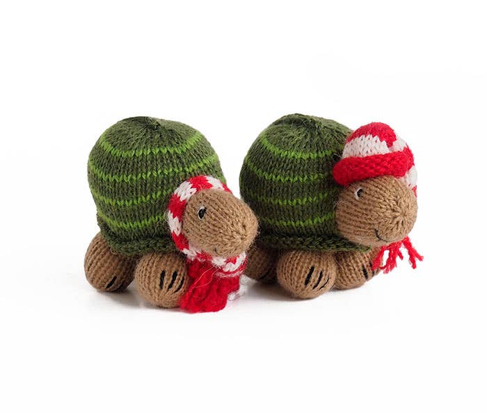 Handmade Knit Turtle Holiday Ornament - Fair Trade