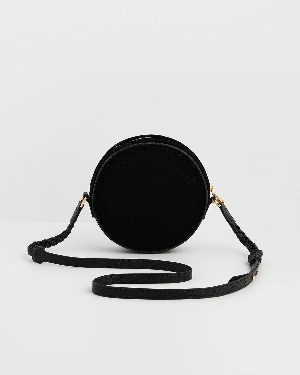 Aurora Fawn Embroidered Black Circle Bag - Fable