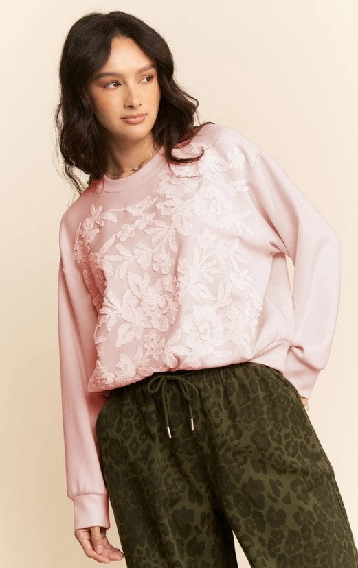 Floral Embroidery Sweatshirt