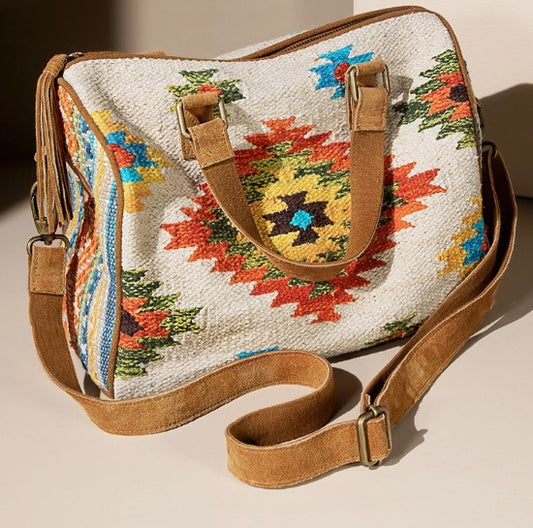 Woven Boston Bag