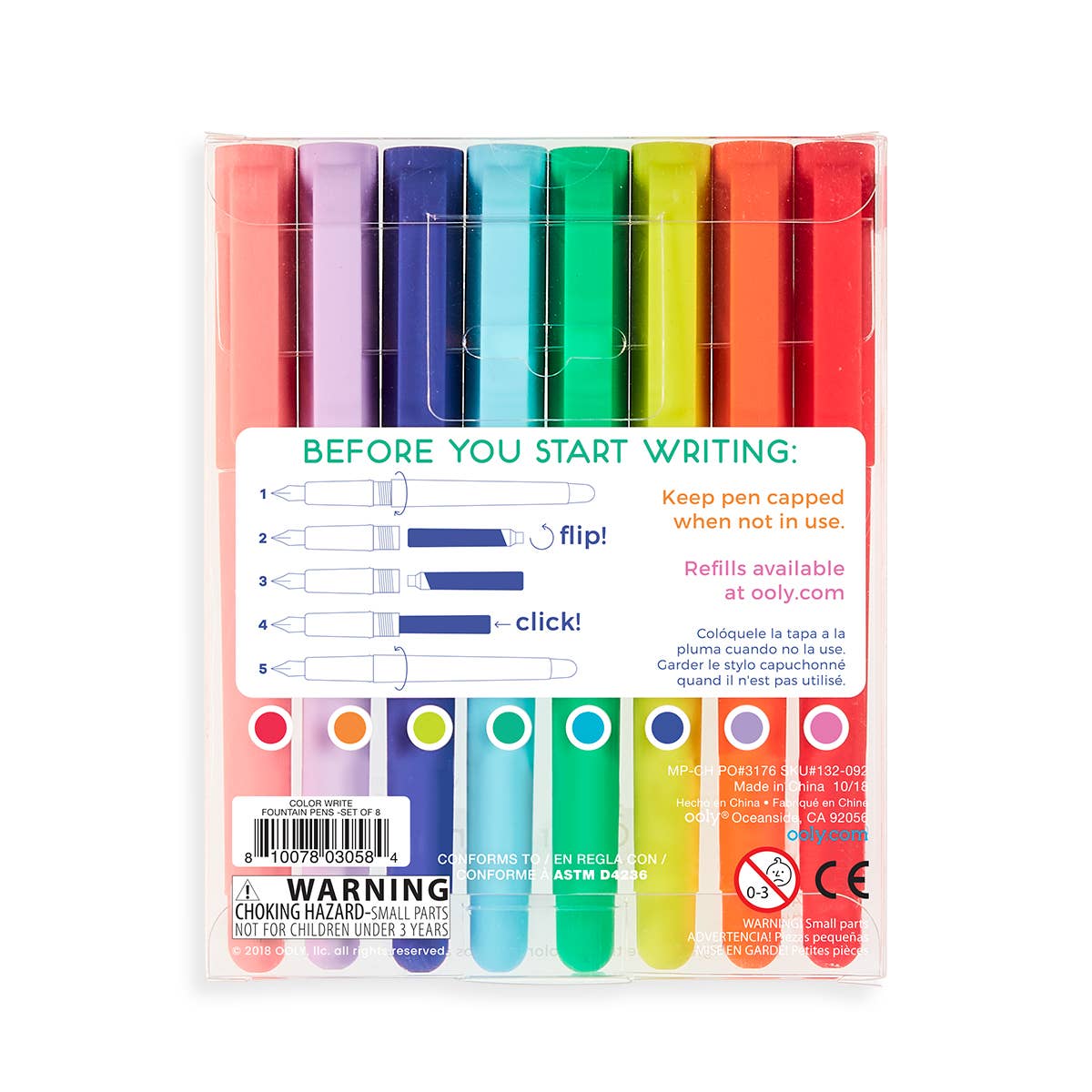 Color Write: Fountain Pens (Set of 8)