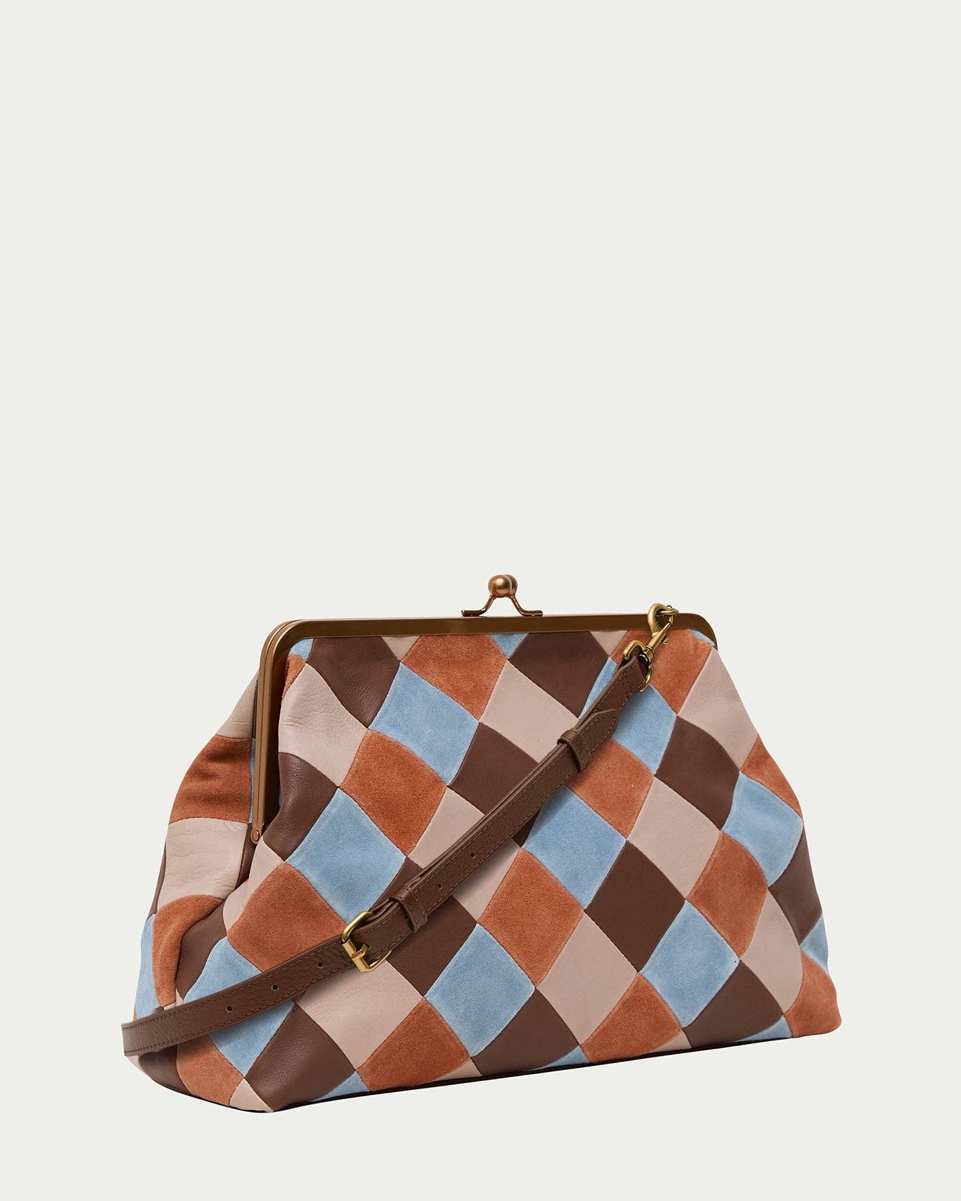Grace Oversized Suede Clutch w/ Strap