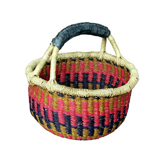 African Bolga Baskets: Mini w/Rubber Handle