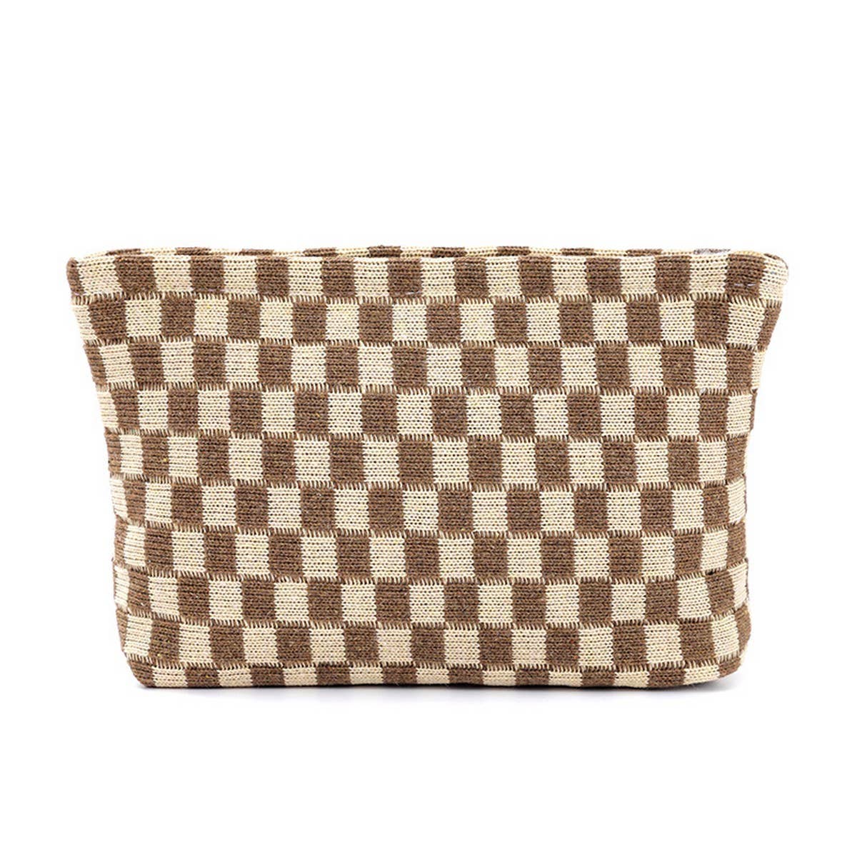 Knitted Checkerboard Pouch