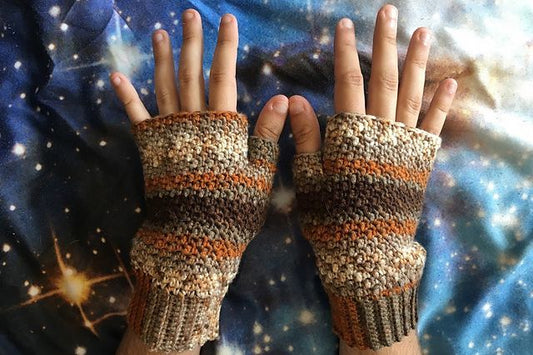 Crocheted Fingerless Gloves (Beginner)
