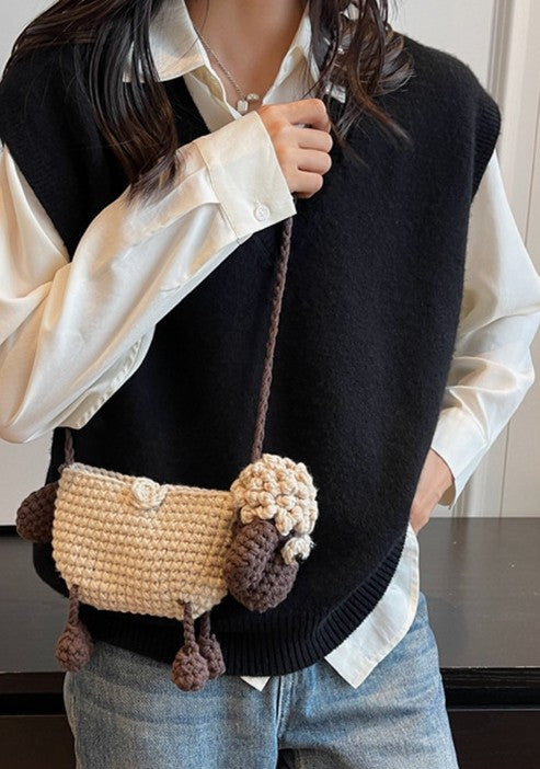 Lamb Crochet Shoulder Bag