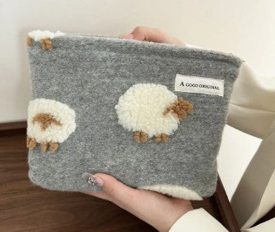 Plush Sheep Zipper Pouches