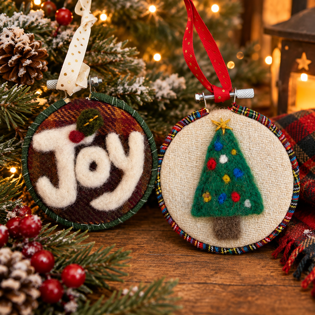 Needle Felted Christmas Ornaments